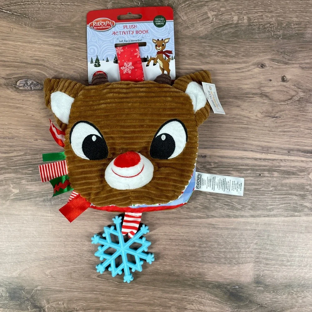 Rudolph The Red Nosed Reindeer Plush‎ Activity Book Teether Crinkle Toddler